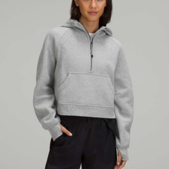 lululemon athletica Tops - Lululemon Scuba Oversized Half-Zip Hoodie Heathered Core Medium Grey XS/S